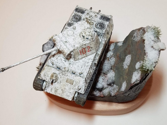 Model of Winter Panther Tank (WW2) - Top View - 1/76 Scale - Built By Wright Built - Airfix Models