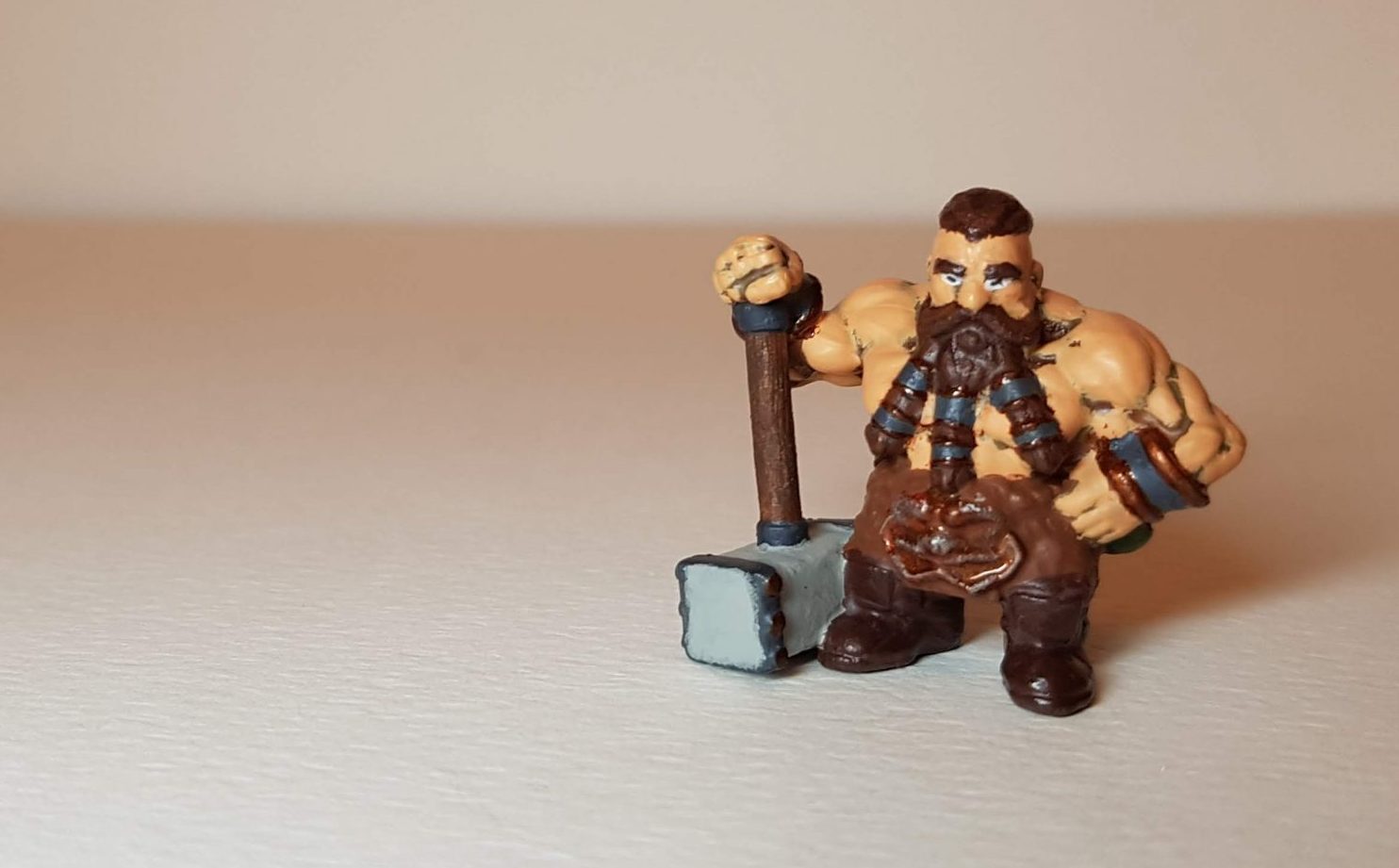 Painted Bjorn Steeleblood (Dwarf) - View 4 - 28mm Scale - 3D Printed By Wright Built on Sparkmaker FHD - Designed by Capritor (Thingiverse)