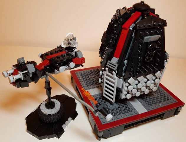 Daedalus IV Assault Ship with Icarus VI Drop Pod - LEGO MOC - Drop Pod Comparison - Made by Wright Built - Brickcan 2019