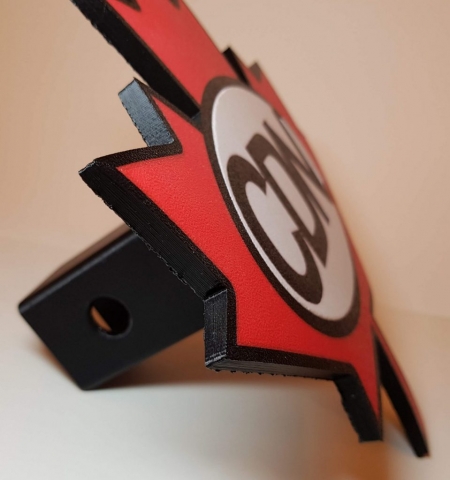 Canadian Trailer Hitch Cover - View 2 - 3D Printed By Wright Built on Prusa Mk2.5s MMU2s - Designed by Wright Built