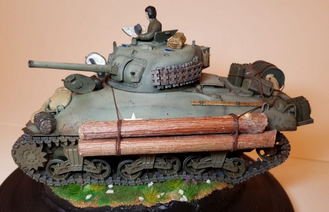 Kit-bashed - M4 Sherman (WW2) - Side View - 1/35 Scale - Built By Wright Built - Tamiya, Italeri, Formations, Others, Sculpted